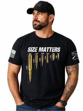 Grunt Style “Size Matters” Bullet Graphic Tee Black Military Shirt XL